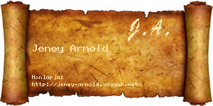 Jeney Arnold névjegykártya